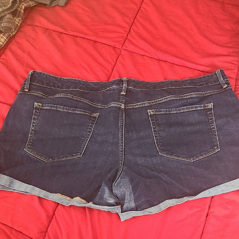 Ava & Viv Midi Dark Blue Jean Shorts - Picture 2 of 3